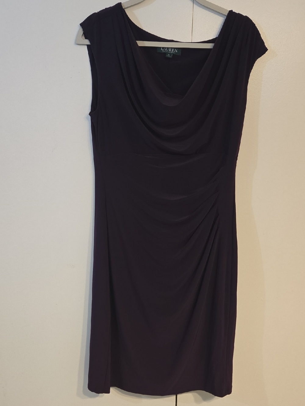 Lauren Ralph Lauren Deep Purple Cowl Neck Midi Dress